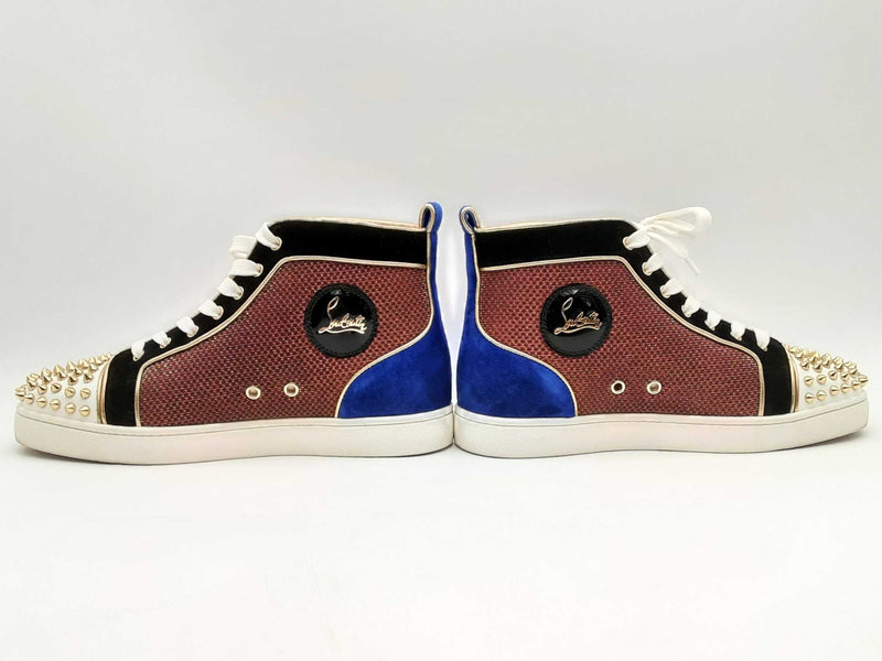Christian Louboutin Lou Spikes Orlato Flat Mesh Tech Size 40 Sd0425oxzsa