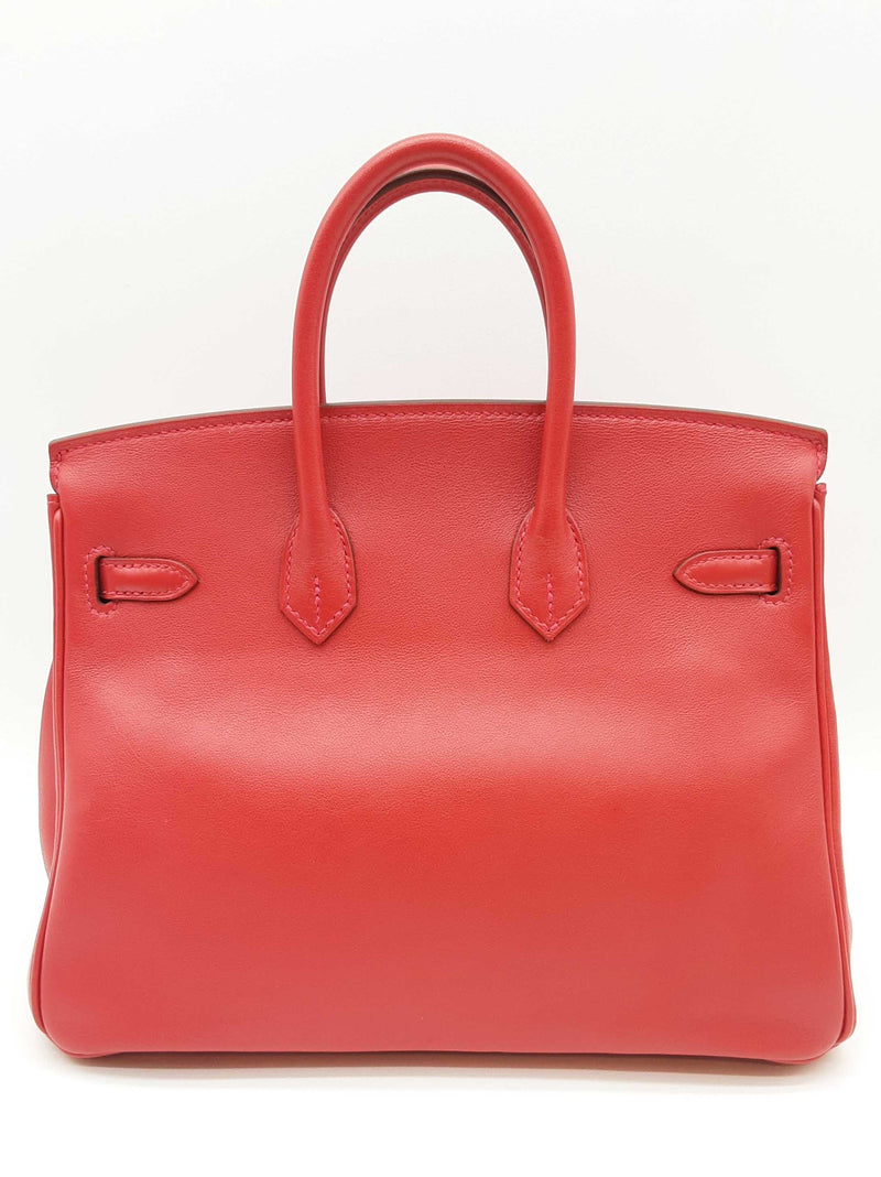 Hermes Birkin 25 Rouge Tomate Red Box Calf Palladium Handbag Do0925lxzxzde
