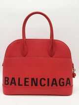 Balenciaga Red Leather Ville Top Handle Logo Bag Eb0326cxzde