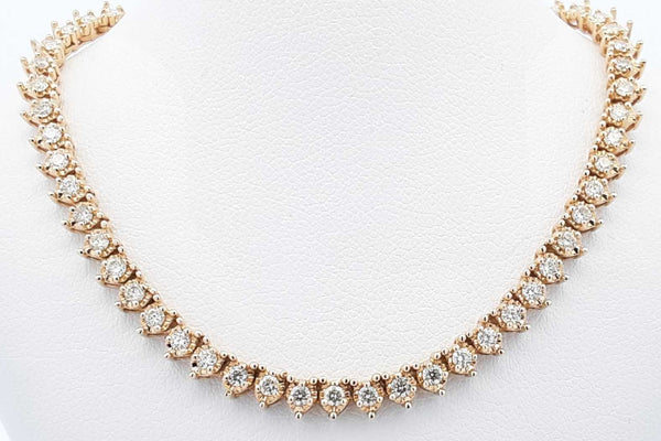 Approx. 2.64ctw Diamond Tennis Necklace In 14k Yellow Gold 18.2 Grams 16 Inch Eb1024lxxzsa