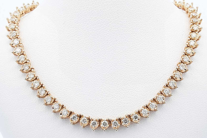 Approx. 2.64ctw Diamond Tennis Necklace In 14k Yellow Gold 18.2 Grams 16 Inch Eb1024lxxzsa