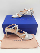 Stuart Weitzman Mariposa Glitter Leather Heels Size 7.5 Eb0526oxsa