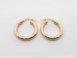 Twisted Textured Hoop Earrings In 14k Yellow Gold 1.8 Grams Fw0326llxdu