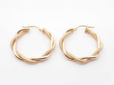 14k Yellow Gold Twisted Mesh Hoop Earrings 1.9 Grams Fw0326lzxdu