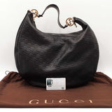 Gucci Gg Twins Black Guccissima Leather Hobo Bag  Fw0625przdu