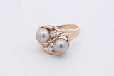 Pearl & Diamond Ring In 14k Yellow Gold 4.7 Grams Size 6.5 Eb0826wrxsa
