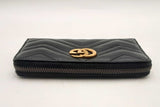 Gucci Gg Marmont Zip Around Black Wallet Sd0825ozxsa