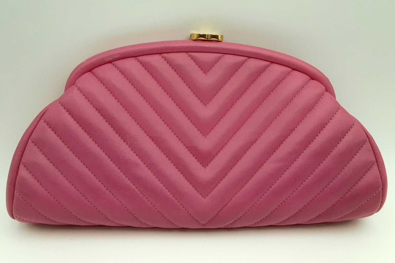 Chanel Timeless Pink Quilted Leather Clutch Eb0424exzsa