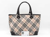 Burberry Blue Label Tote Bag In Nova Check Canvas & Brown Leather Fw0326orzdu