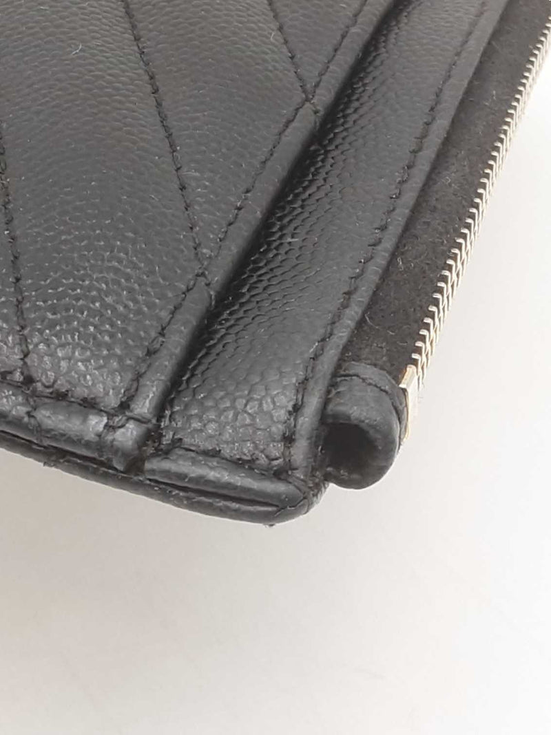 Yves Saint Laurent Chevron-quilted Pebbled Leather Bill Holder Fw0725wzxdu