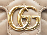Gucci Marmont Super Mini Bag In Taupe Matelassé Leather Fw0126wzxdu