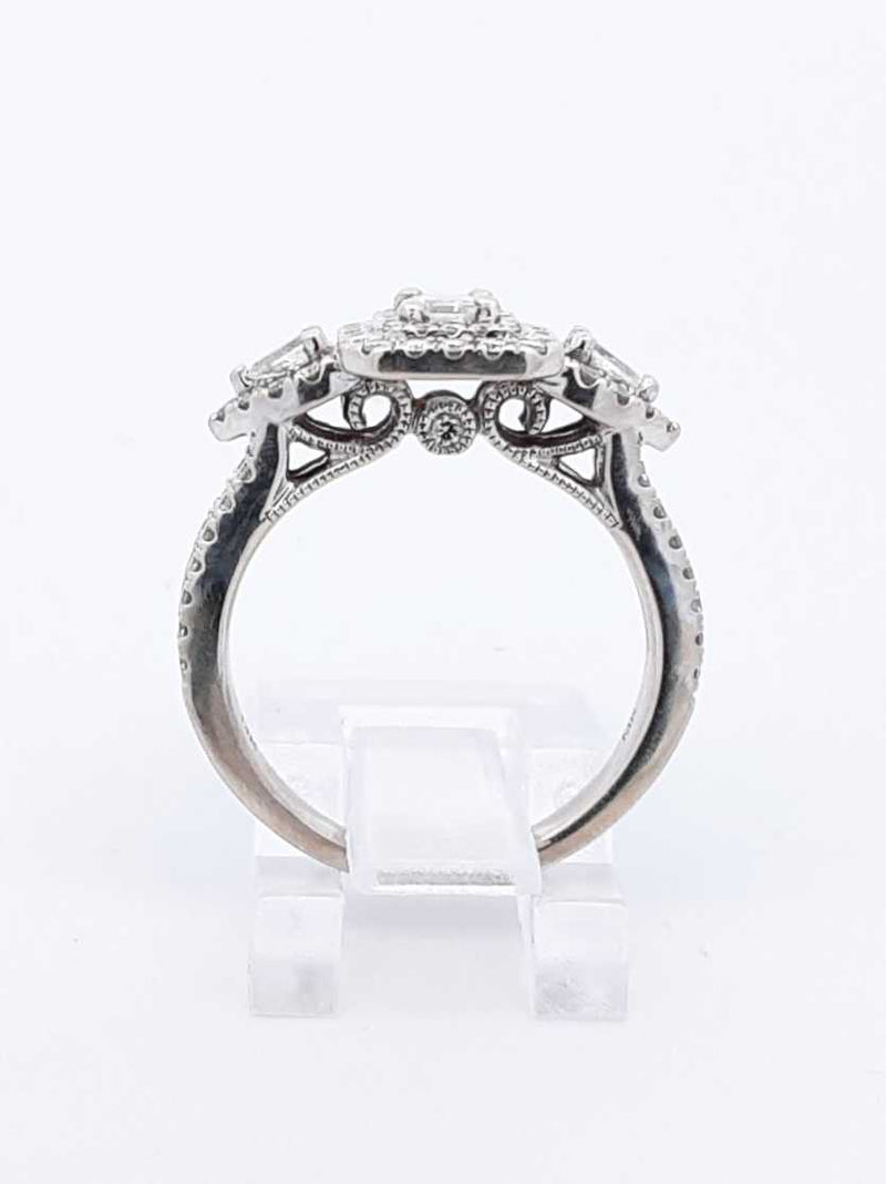 1.38 Cttw Diamond & 14k White Gold Ring 4.8 Grams Size 5.75 Fw1224ixzsa