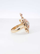 Mama And Baby Turtle Locket Ring In 14k Tri-color Gold 8.8 Grams Size 6.5 Fw0726rzxdu