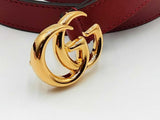 Gucci Marmont Red Leather Double G Belt Eb1224lrxdu