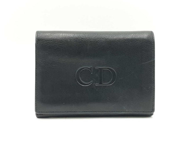 Christian Dior Black Leather Wallet Fw0225lrxdu