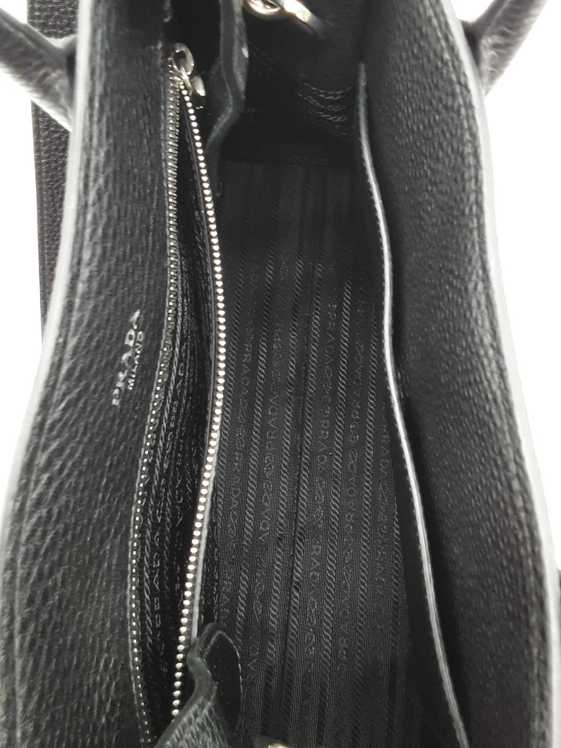 Prada Black Leather Buckle Tote Bag Sd0425irzde