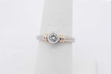 0.13ctw Diamond Bezel Set Ring In 14k White Gold 3.3 Grams Size 6.5 Eb0626orxsa