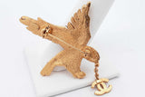 Chanel Rhinestone Eagle Brooch With Cc Logo Charm 10.1 Grams Eb0826oxzsa