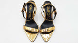 Tom Ford Gold Padlock Metallic Sandals Size 40 Eu, 10 Us Sd1026rzdu