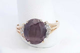 Purple Gemstone & Diamond Ring In 18k Yellow Gold 4 Grams Size 12 Eb0824lrxsa