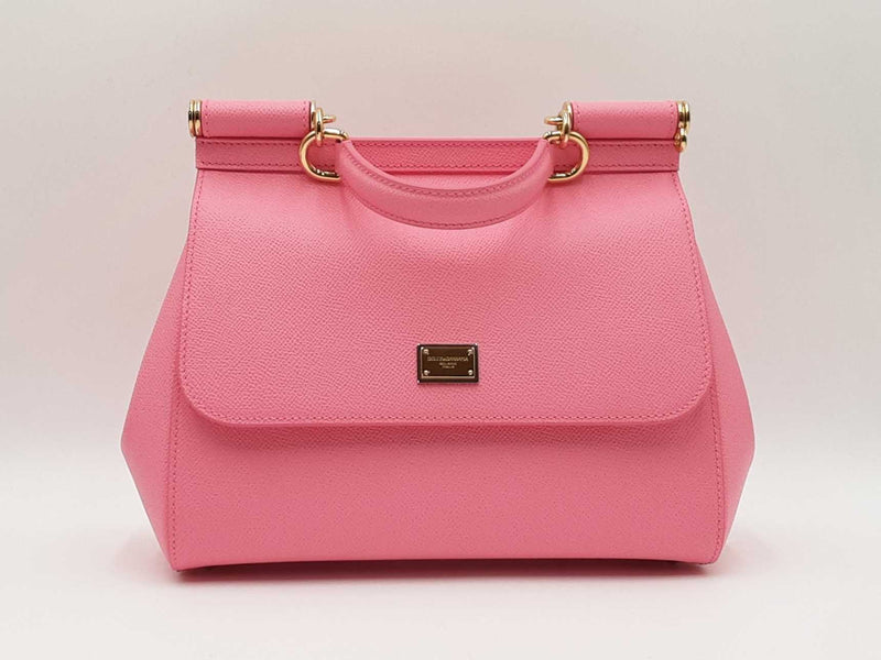 Dolce & Gabbana Medium Sicily Pink Calfskin Handbag Fw0325rxzdu