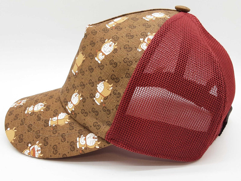 Gucci X Doraemon Tan Gg Supreme Red Baseball Hat Size M Do1125wexde