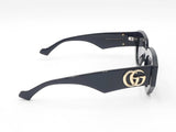 Gucci Logo Sunglasses In Black Acetate With Solid Grey Lenses Fw0926lzxdu