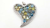 4.62cttw Colored Diamonds .33ctw Emeralds 14k Wg 8.7 Grams Heart Shaped Pendant Sd0326lzxzdu