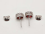 Red Garnet 0.925 Sterling Silver 4.5g Necklace Stud Earrings Ensemble Do0925lide