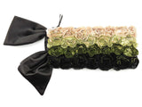 Valentino Garavani Rosier Black Green Tan Ombre Silk Zipper Clutch Do0526rrxde