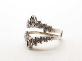 14k White Gold 4.6g .16cttw Diamond Wreath Guard Ring Size 5.5 Lh1024lrxde