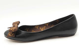 Louis Vuitton Popi Black Leather Ballet Flats Size 38.5 Eb1125lxzsa