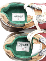Gucci Rhyton Brick Red Gg Canvas Sneakers Size 38 Eb0725lxzdu
