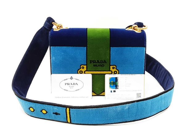 Prada Trompe L'oeil Cahier Crossbody In Multicolor Velvet Fw0625exzmia