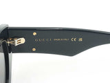 Gucci Logo Sunglasses In Black Acetate With Solid Grey Lenses Fw0926lzxdu