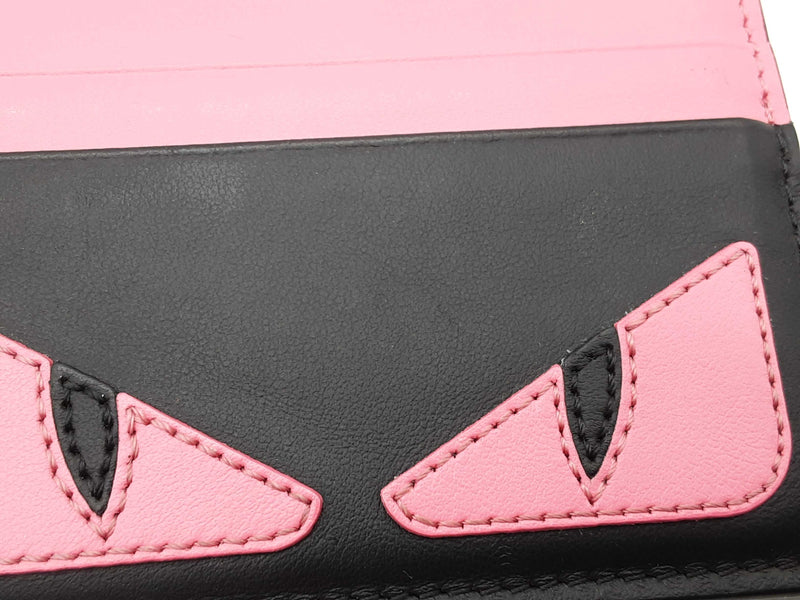 Fendi Monstro Black Pink Leather Card Holder Do1025rxde