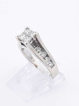1.34 Cttw Diamond & 14k White Gold Engagement Ring 5.7 Grams Size 6 Fw1124wrxdu