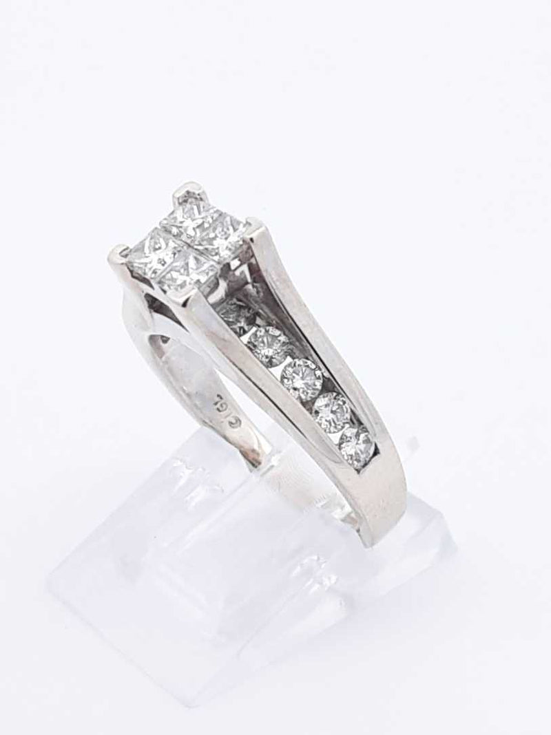 1.34 Cttw Diamond & 14k White Gold Engagement Ring 5.7 Grams Size 6 Fw1124wrxdu