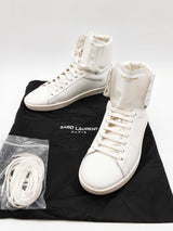 Saint Laurent Paris White Leather Sl/01h High Top Sneakers Size 40 Eb0925lwxde