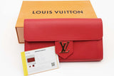 Louis Vuitton Red Leather Lockme Long Wallet Eb0826orxsa