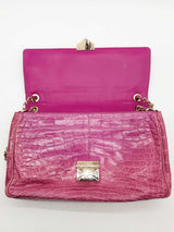 Gianni Versace Pink Crocodile Embossed Leather Shoulder Bag Do1124lxzxde