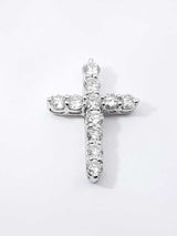 1.65 Cttw Diamond & 14k White Gold Cross Pendant 2.8 Grams Fw0426rrzdu