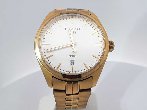 Tissot Pr 100 Stainless Steel Gold Plated Watch  Aa0525lzxsa