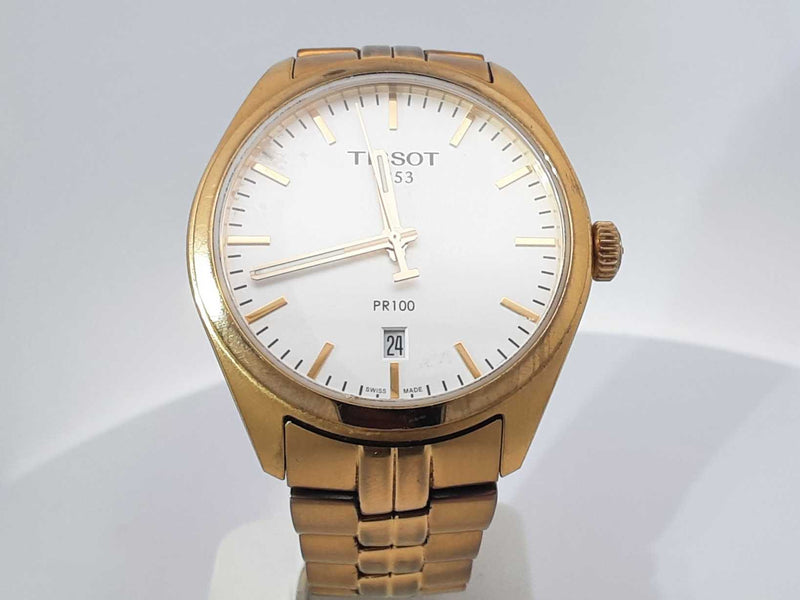 Tissot Pr 100 Stainless Steel Gold Plated Watch  Aa0525lzxsa