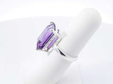 Tiffany & Co. Sparklers Amethyst & Silver Cocktail Ring 6.5g Size 6 Fw1026wrxdu