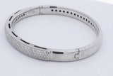 Casa Gi 18k White Gold Pave Diamond Hinged Bangle Bracelet 35.7g Eb0326wexzdu