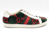 Gucci Gg Green & Red Terry Cloth Ace Sneakers Size 37 Eb0726oxzsa