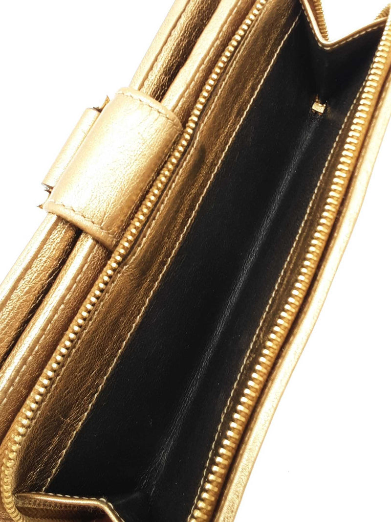 Gucci Timeless Gg Supreme Bronze & Gold Canvas Continental Wallet Fw0725crdu