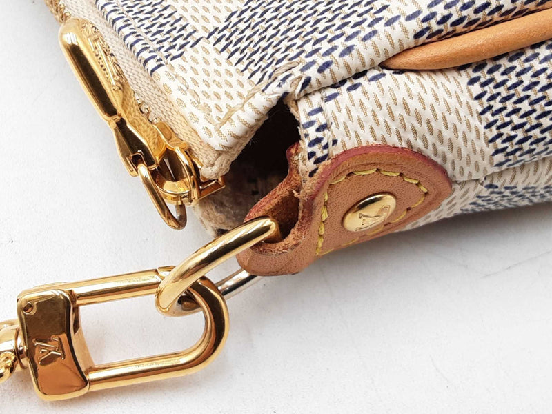 Louis Vuitton Eva Convertible Clutch In Damier Azur Coated Canvas Fw1125wordu