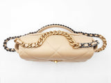 Chanel 19 Beige Diamond-quilted Leather Flap Bag Fw0825ozxzdu